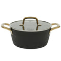 Oster Abbottsford 7 Quart Nonstick Aluminum Dutch Oven with Glass Lid in Black-0