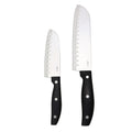 Oster Granger 2 Piece Stainless Steel Santoku Knife Set with Black Handles-0