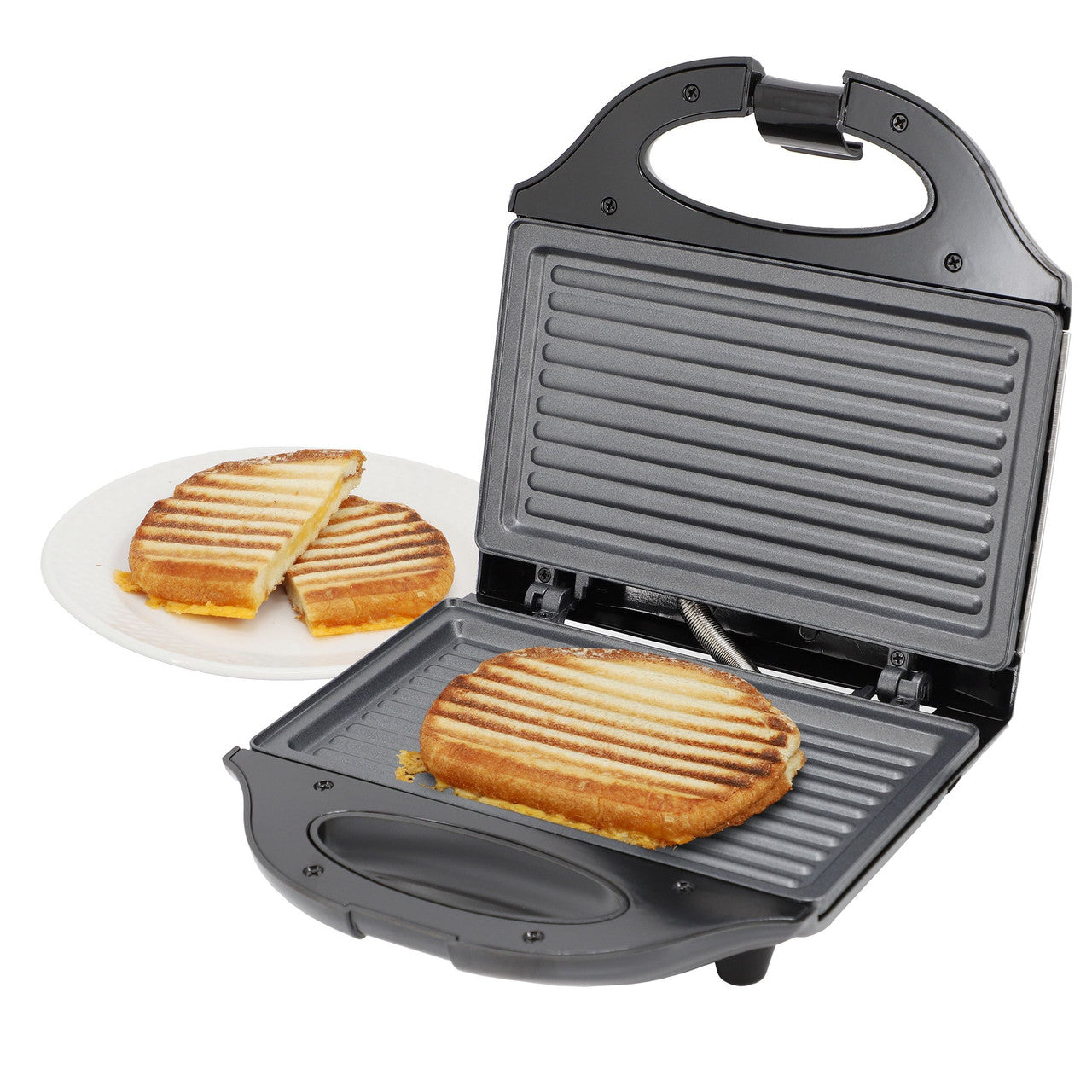 MegaChef Electric Compact Aluminum Nonstick Sandwich Maker in Black D970-MC-C008-0